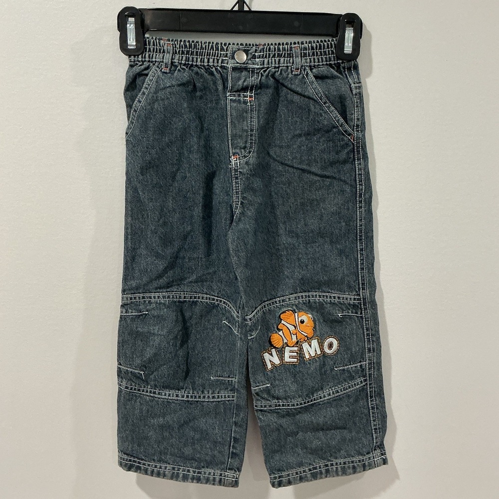 Vintage Disney Finding Nemo‎ Jeans Denim 3T Kids Toddler Y2K 2000s Embroidered